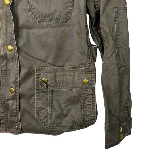 J Crew Downtown Field Jacket Utility Coat Military 19034 Green Brown Womens XL - Picture 5 of 8
